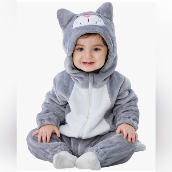 Infant & Toddler Hooded Cat Onesie Costume 18-24M - Picture 1 of 4